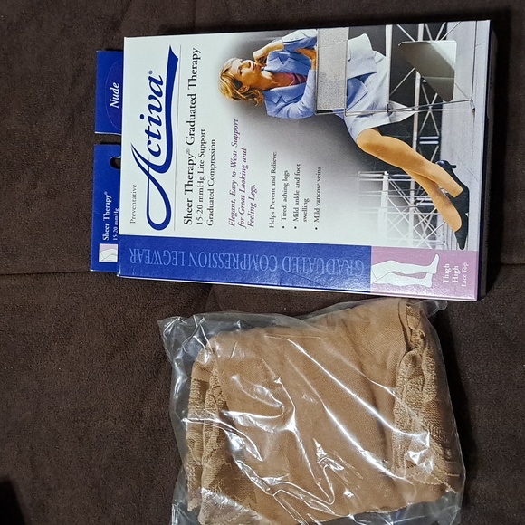 2/$30 Activa Thigh High Lace Top Sheer Therapy Compression Stockings 15-… - Picture 2 of 4